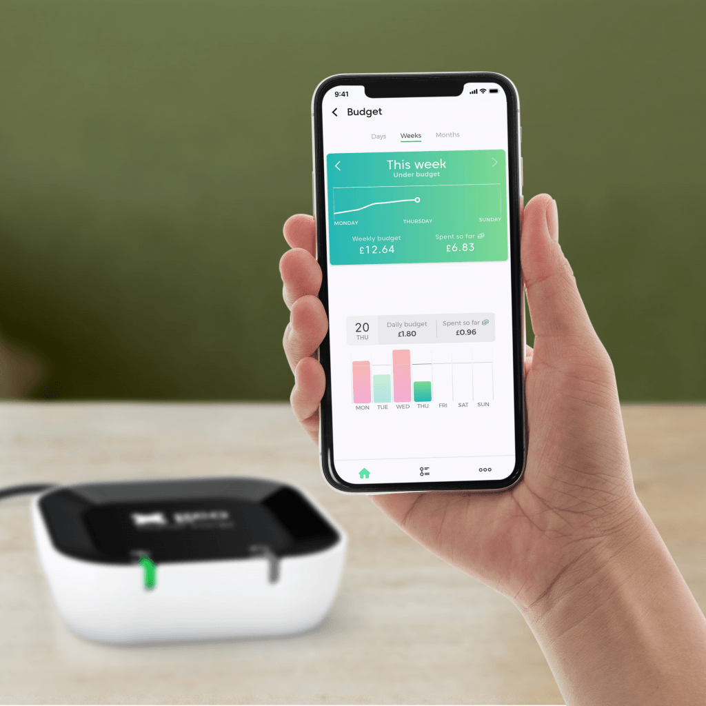 The Hub + LED Sensor smart energy device with geo Home app geo